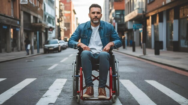 Foto personas con discapacidad en silla de ruedas