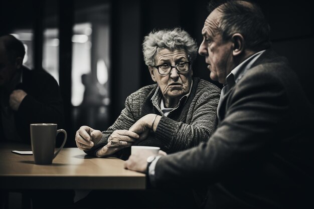 Foto personas de edad avanzada en una reunión