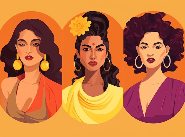 personas con la frase «nacional hispano» al estilo de ilustraciones animadas