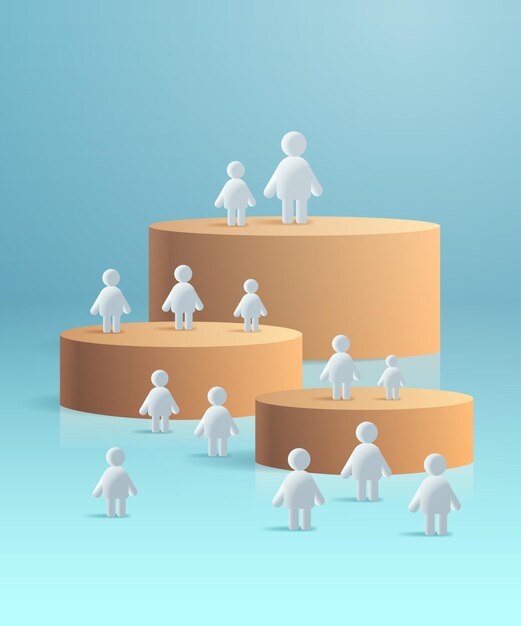 personas íconos símbolos de personas para infografías figuras humanas cerca de diagramas estadísticos verticales