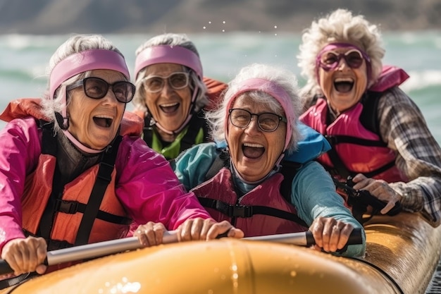 Foto las personas mayores energéticas las personas de edad avanzada abrazan las actividades extremas