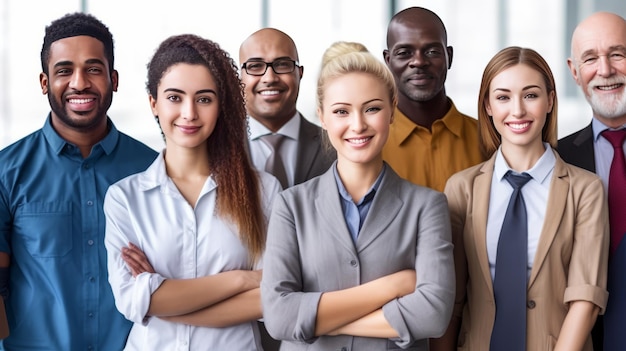 Personas multiétnicas diversas con diferentes empleos