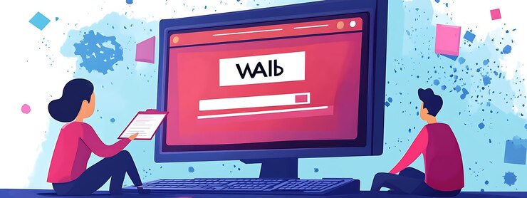 Foto personas pequeñas examinando la advertencia de error del sistema operativo en la página web ilustración de vector plano aislado