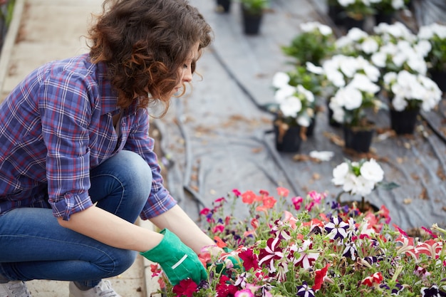 Foto las personas que trabajan en una tienda de jardinería