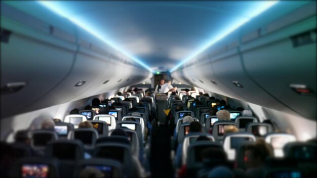 personas que viajan en una aerolínea comercial abrupta en sus asientos