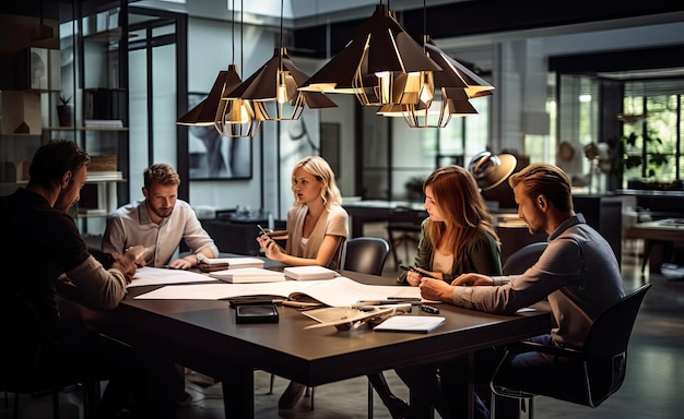 Personas reunidas alrededor de una mesa para una reunión o reunión social