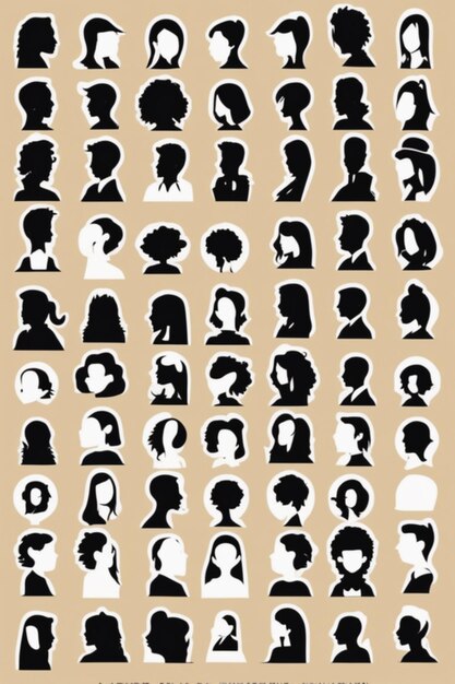 Foto personas en silueta plana vector aislado