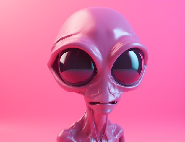 Personengesichtsporträt rosa Fiktion Fantasie schöne Wissenschaft außerirdische Kunstillustration Generative KI