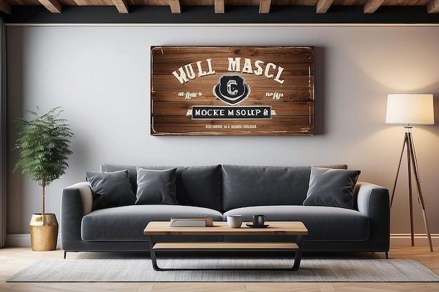 Personifizieren Sie Ihren Space Man Cave Wall Sign Mockup