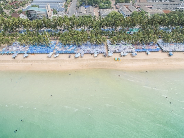 Perspectiva aérea de la playa