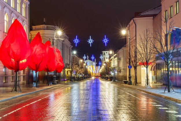 Perspectiva de Navidad Gediminas, Vilnius, Lituania