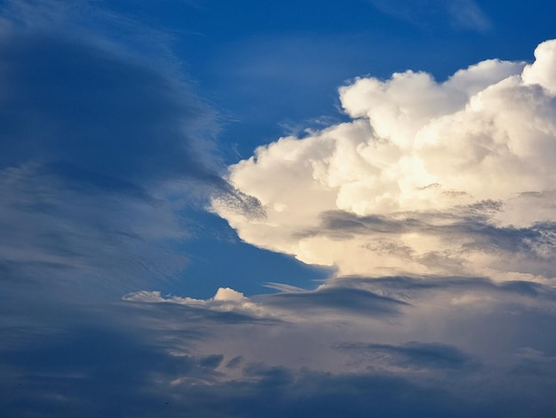 La perspectiva de las nubes en los fondos de cielo azul