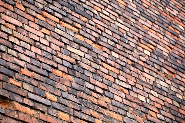 Perspectiva de la pared de ladrillo