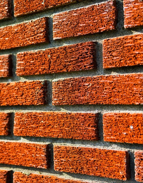 Perspectiva de textura de pared de ladrillo rojo