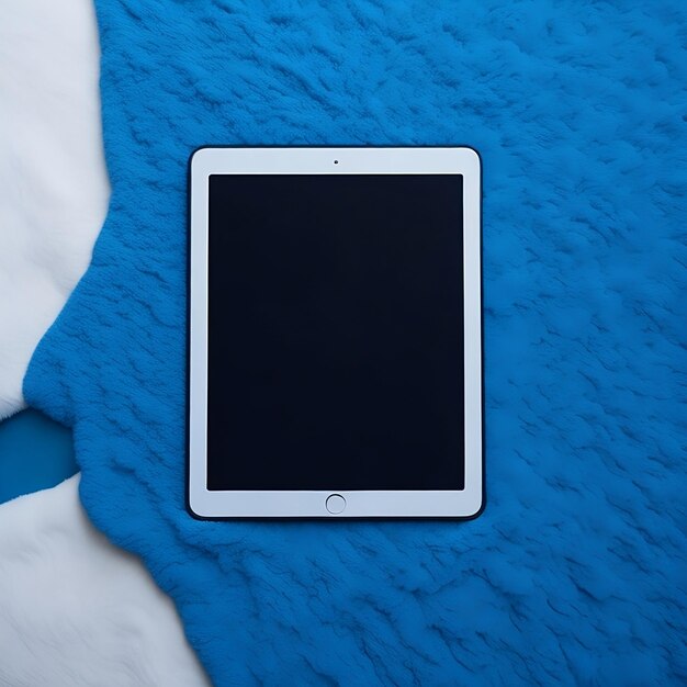 Foto perspective view on blank white digital tablet screen with space for logo brand or web