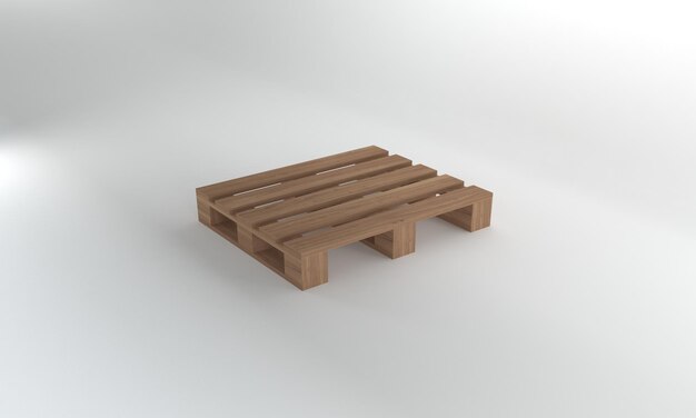 Perspektivische Ansicht Holzpalette 3D-Rendering