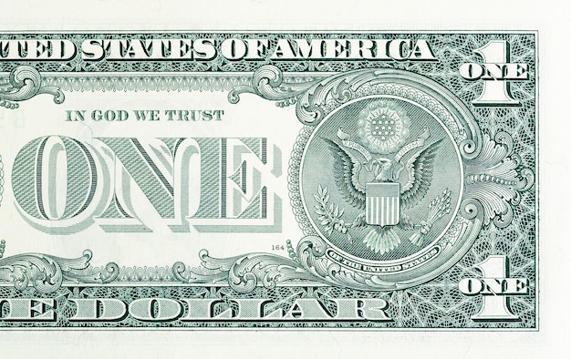 Foto perto de uma nota de um dólar. foto de alta resolução.