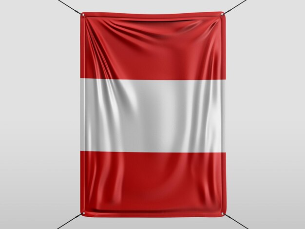 Perú de 3D Render bandera aislado y fondo blanco.