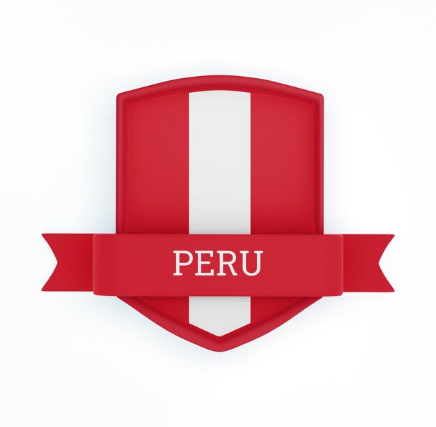 Foto peru-flagge mit banner