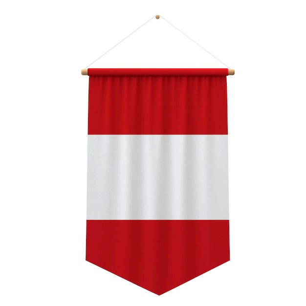 Peru Flagge Tuch hängende Banner 3D-Rendering