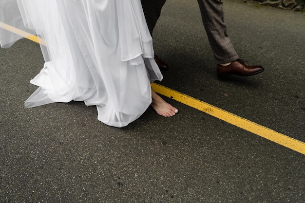 Pés de recém casados