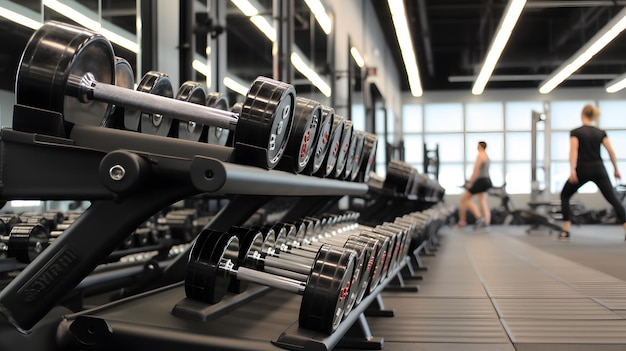 Las pesas en el gimnasio