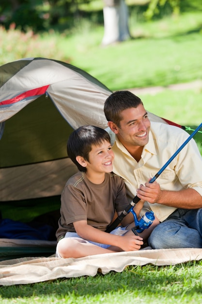 Pesca do filho com seu pai