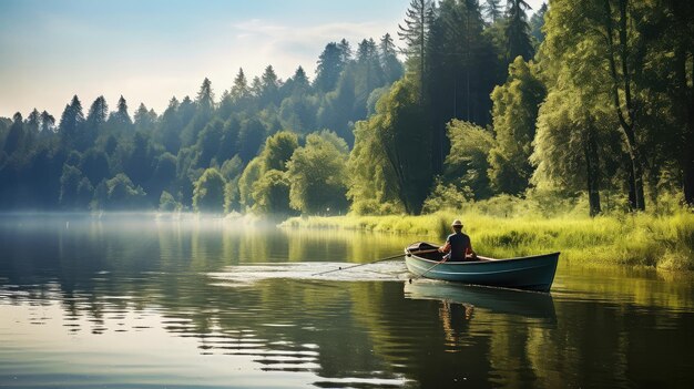 Foto pesca en el lago