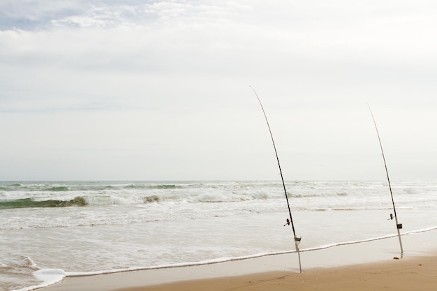 Pesca na praia em South Padre Island.