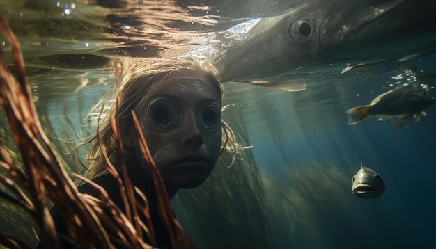 Foto pesca submarina bajo el agua