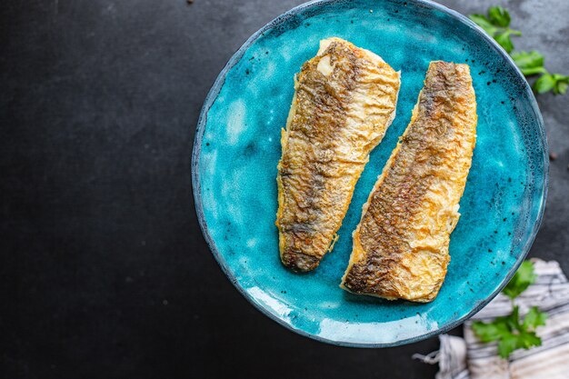 pescada, peixe frito, frutos do mar