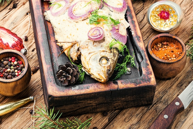 Pescado al horno para navidad