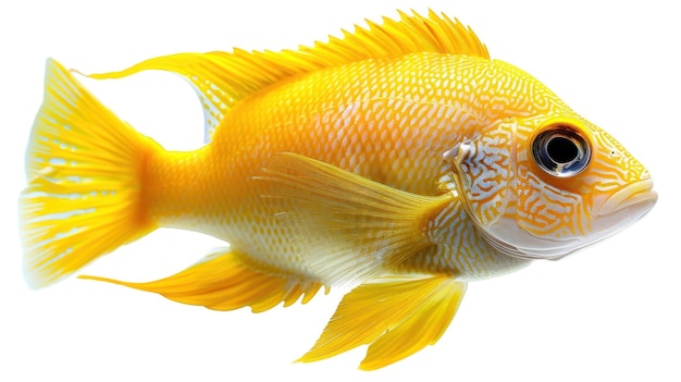 Pescado amarillo con patrón blanco