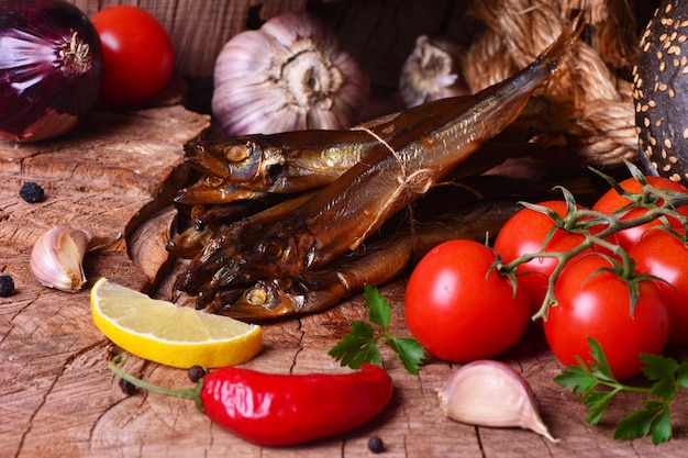 Pescado capelán ahumado