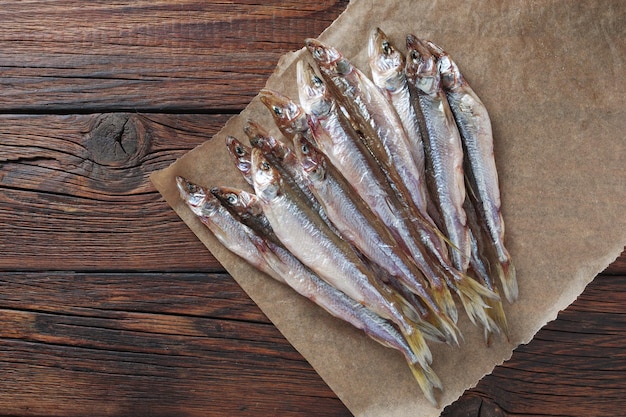 Pescado capelán seco salado