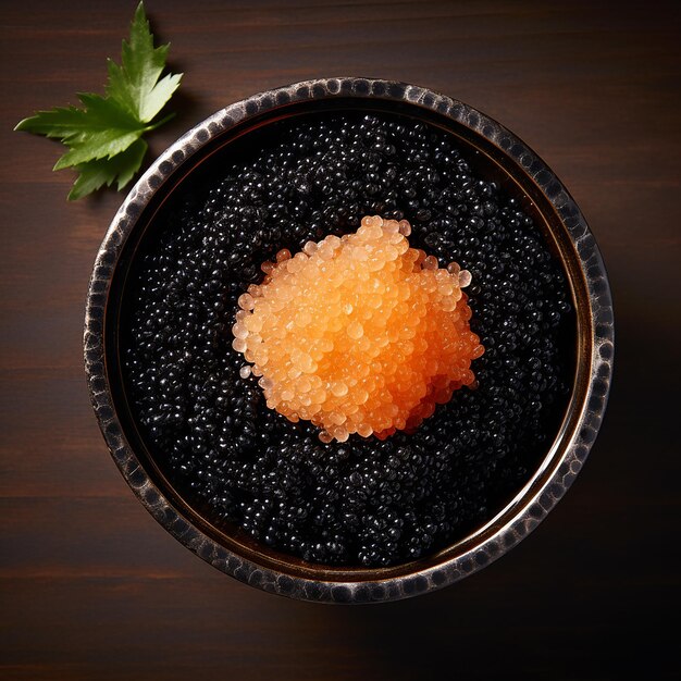 Pescado de caviar comida fresca sabrosa uso colorido para catálogos de revistas de fotos de restaurantes