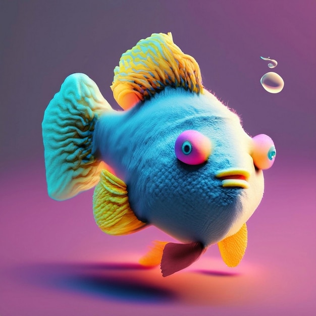 Pescado estilizado objeto de icono 3d CGI