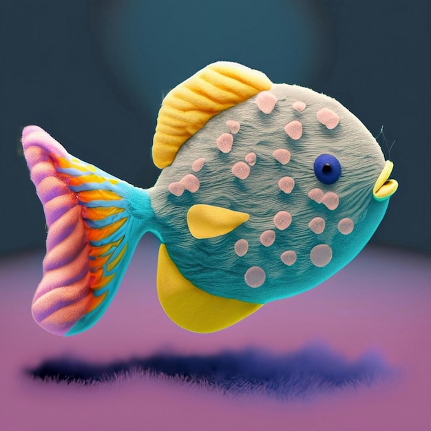 Pescado estilizado objeto de icono 3d CGI