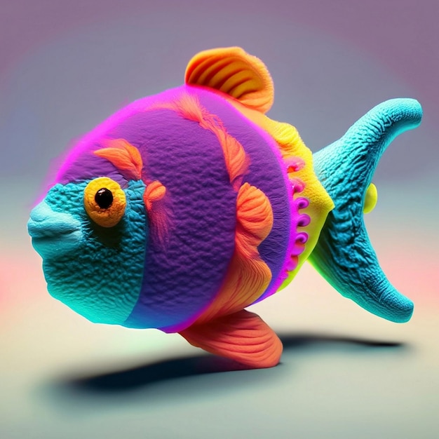 Foto pescado estilizado objeto de icono 3d cgi