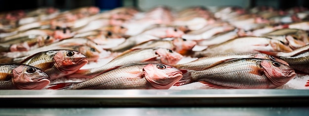 Foto pescado en una fábrica de alimentos ai generativo