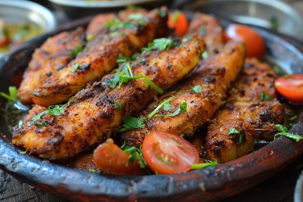 pescado frito con tomate y narsharab