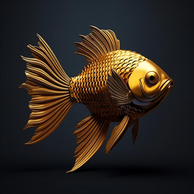 pescado hecho de oro