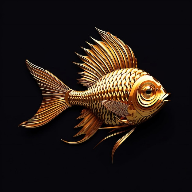 Foto pescado hecho de oro