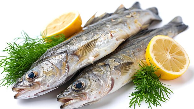 Foto un pescado limón y limón están en una mesa