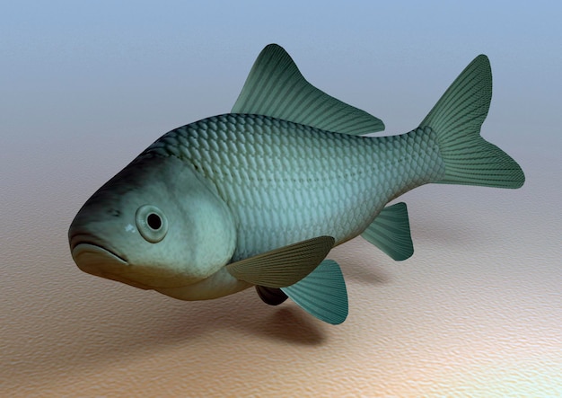 Pescado de mar. Ilustración 3D