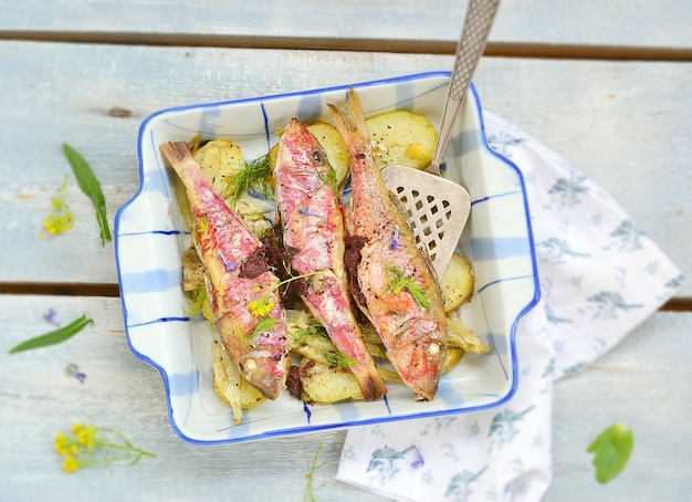 pescado a la plancha con verduras