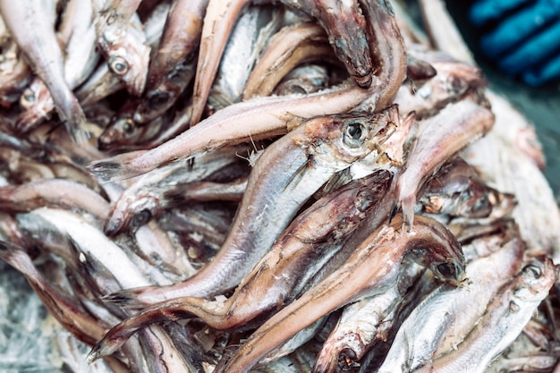 Pescado podrido en el mercado.