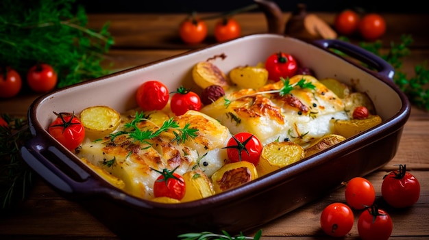 pescado relleno en una bandeja de horneado