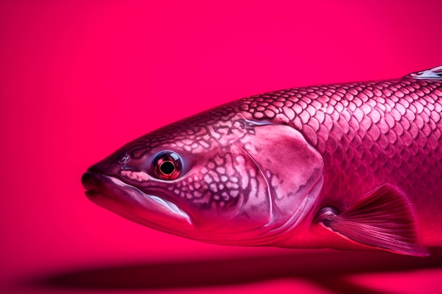 Pescado sobre un fondo rosa IA generativa