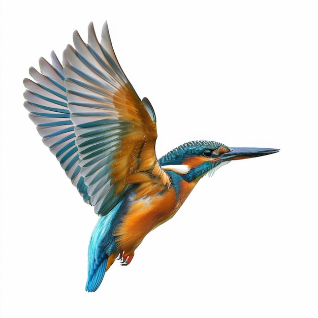 El pescador volando sobre un fondo blanco